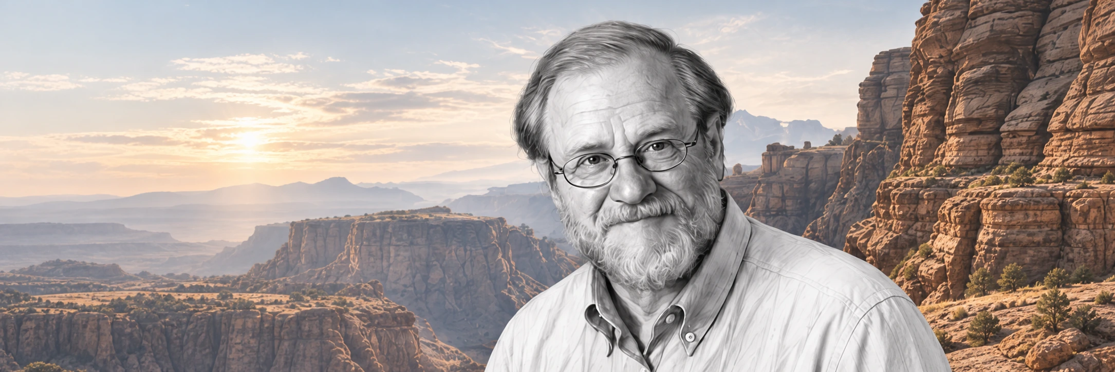 Portrait von Prof. Dr. Rainer Sachse vor einer Canyonlandschaft